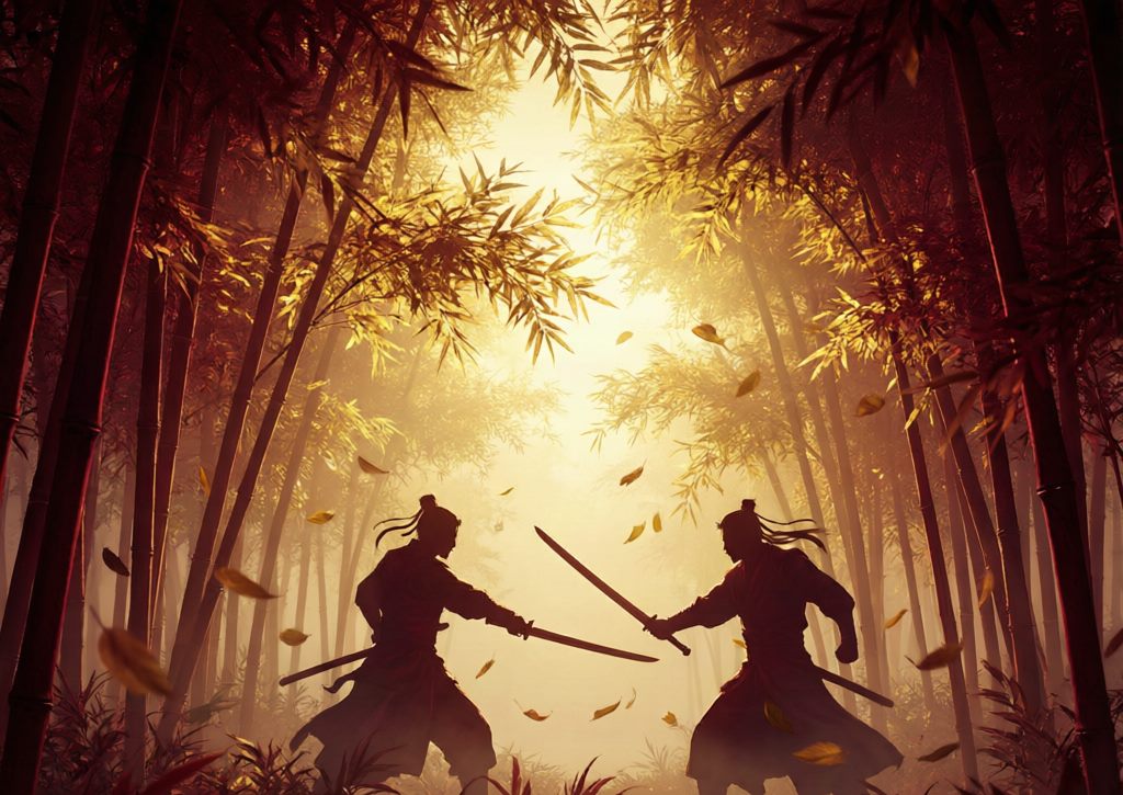 傲世皇朝平台游戏剑影竹林武侠场景